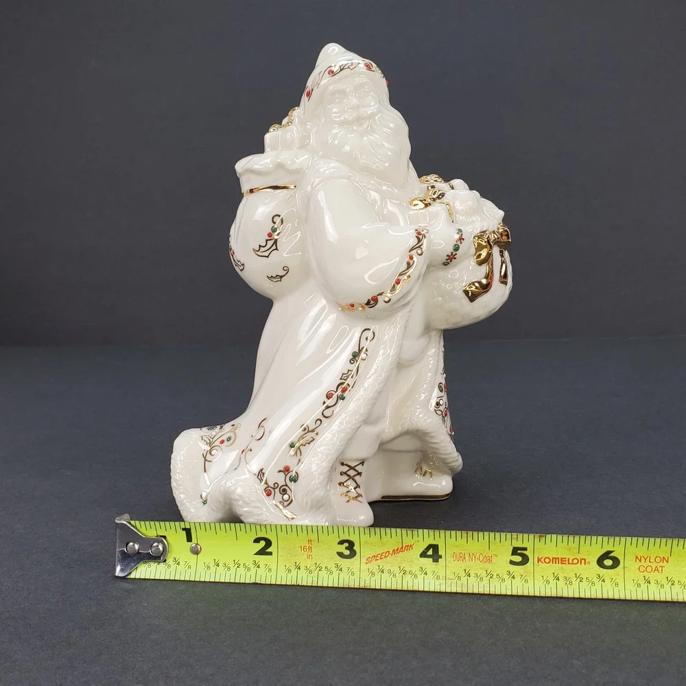 Lenox China‎ Jewels Country Santa Figurine 10th In Series Ivory Gold 6238224